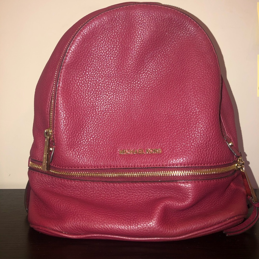 Michael Kors Maroon Mini Backpack